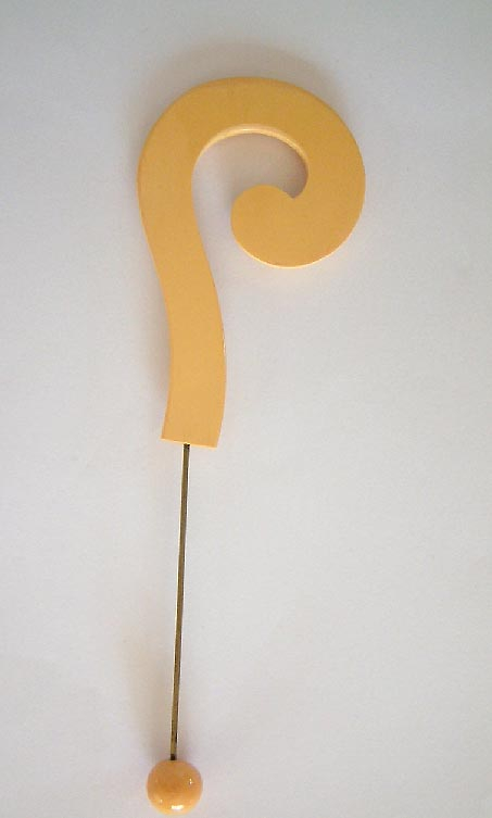 art deco 1920's-30's early plastic double ended question mark lapel or hat pin